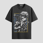 Playera urbana de anime y gaming ExtraLife MX, corte Standard Fit unisex ligero y transpirable en color Deep Black y Pure White, ropa de uso diario para gym y casual.