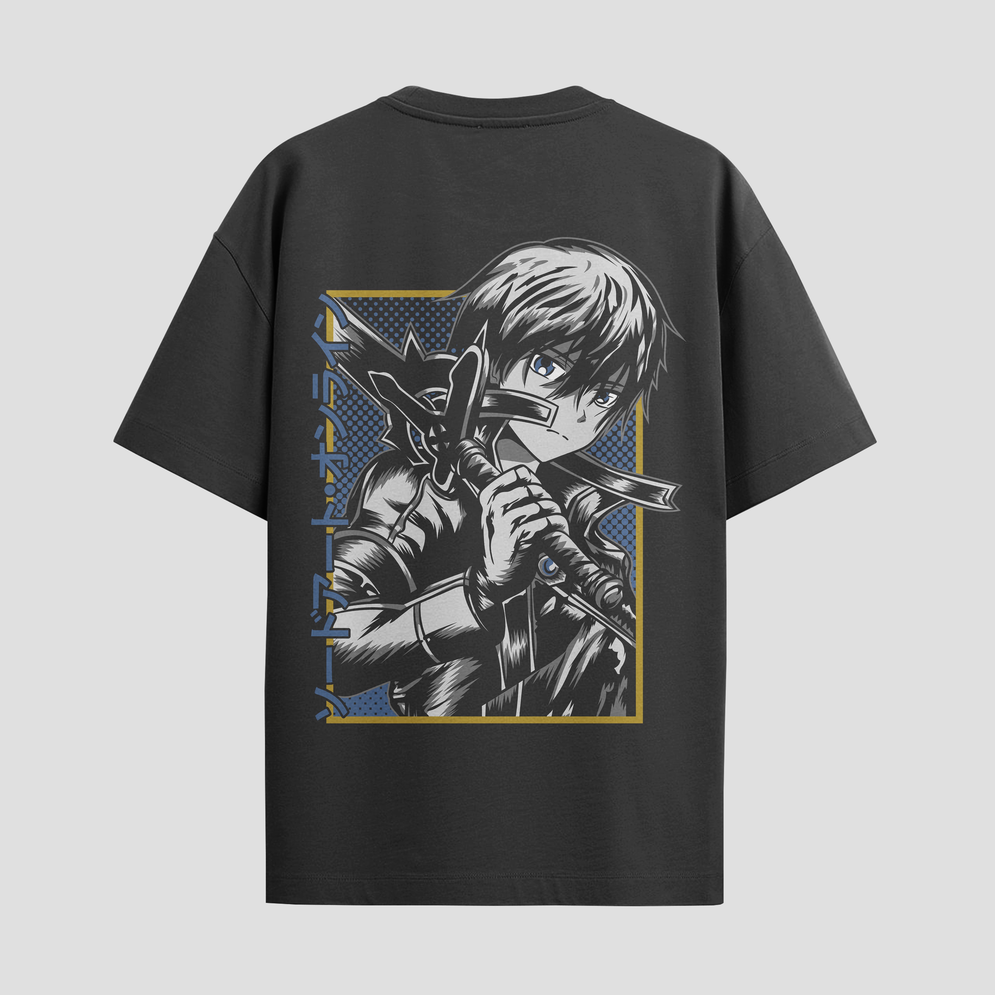Playera urbana de anime y gaming ExtraLife MX, corte Standard Fit unisex ligero y transpirable en color Deep Black y Pure White, ropa de uso diario para gym y casual.