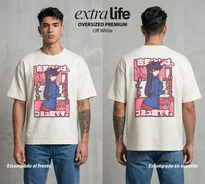 Cien Amigos | La Belleza sin Palabras #02114 - Playera Oversized Premium | Off White - Foto en modelo
