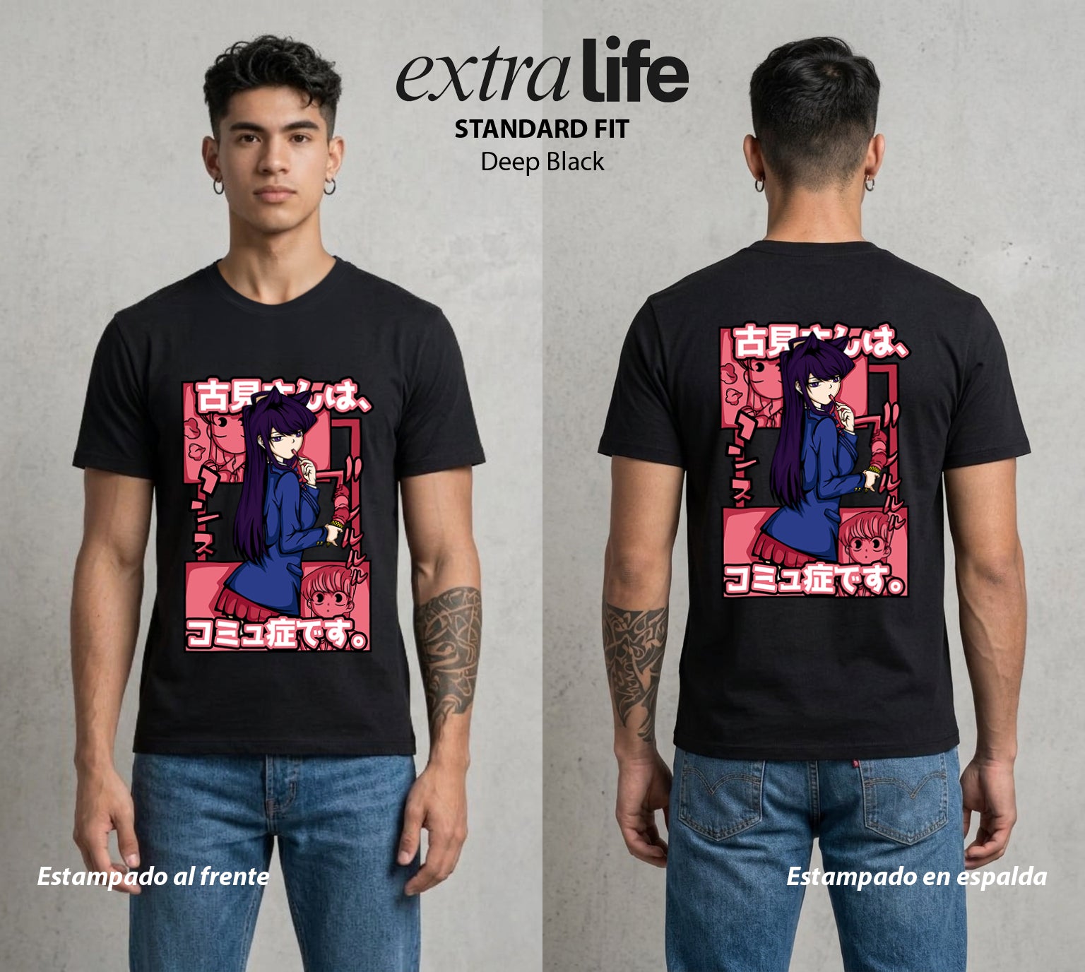 Cien Amigos | La Belleza sin Palabras #02114 - Playera Standard Fit | Deep Black - Foto en modelo