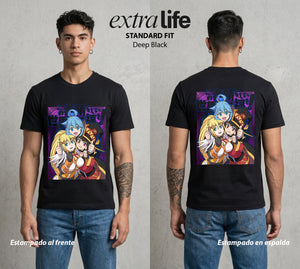 La Otra Vida del Heroe | El Invocador de Sombras #02121 - Playera Standard Fit | Deep Black - Foto en modelo