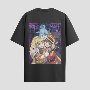 Playera urbana de anime y gaming ExtraLife MX, corte Standard Fit unisex ligero y transpirable en color Deep Black y Pure White, ropa de uso diario para gym y casual.