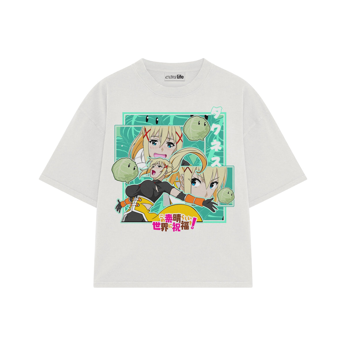 Playera streetwear premium de anime y gaming ExtraLife MX, corte oversized drop shoulder ligero y fresco en color Deep Black y Off-White, moda urbana mexicana de culto.