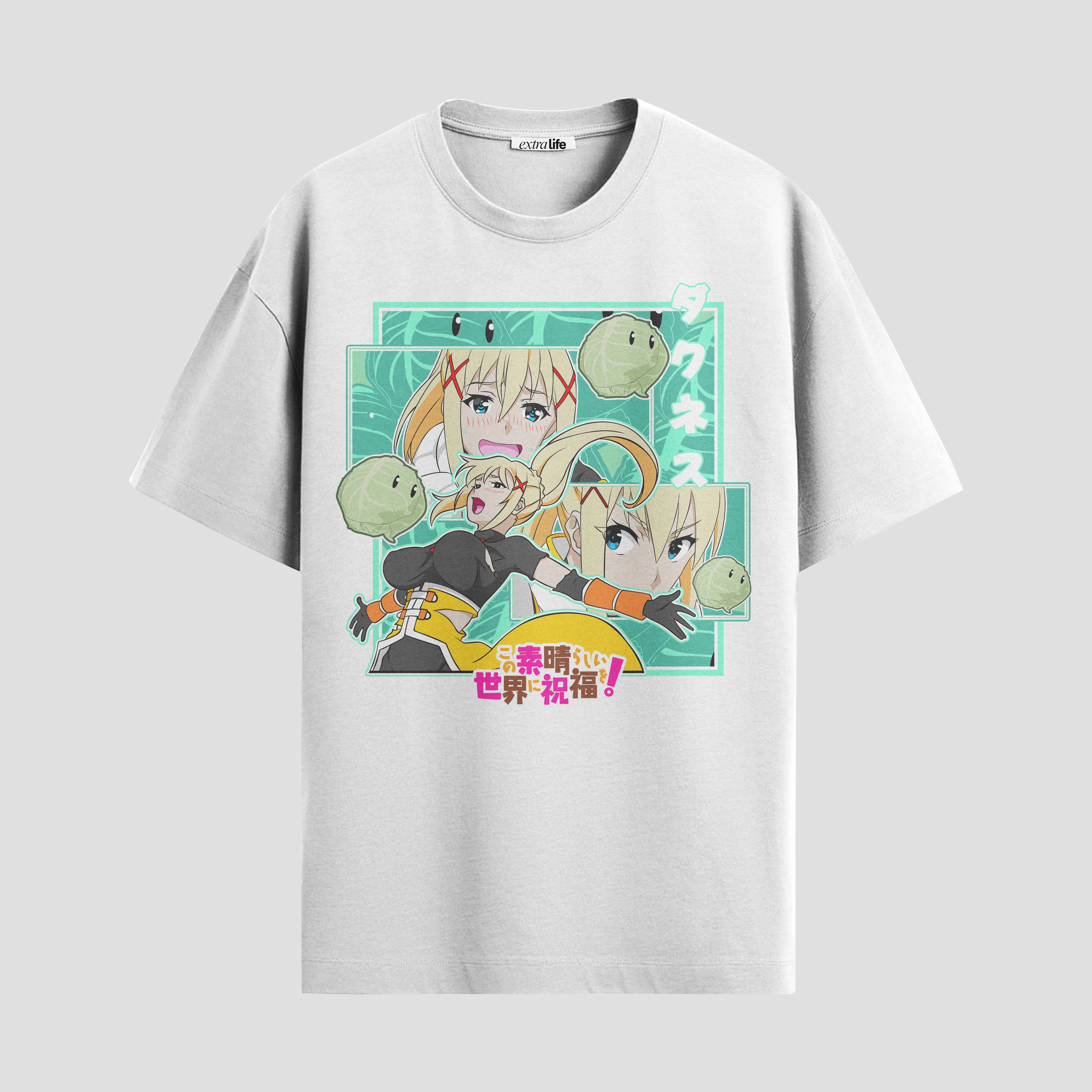Playera urbana de anime y gaming ExtraLife MX, corte Standard Fit unisex ligero y transpirable en color Deep Black y Pure White, ropa de uso diario para gym y casual.