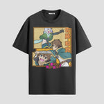 Playera urbana de anime y gaming ExtraLife MX, corte Standard Fit unisex ligero y transpirable en color Deep Black y Pure White, ropa de uso diario para gym y casual.