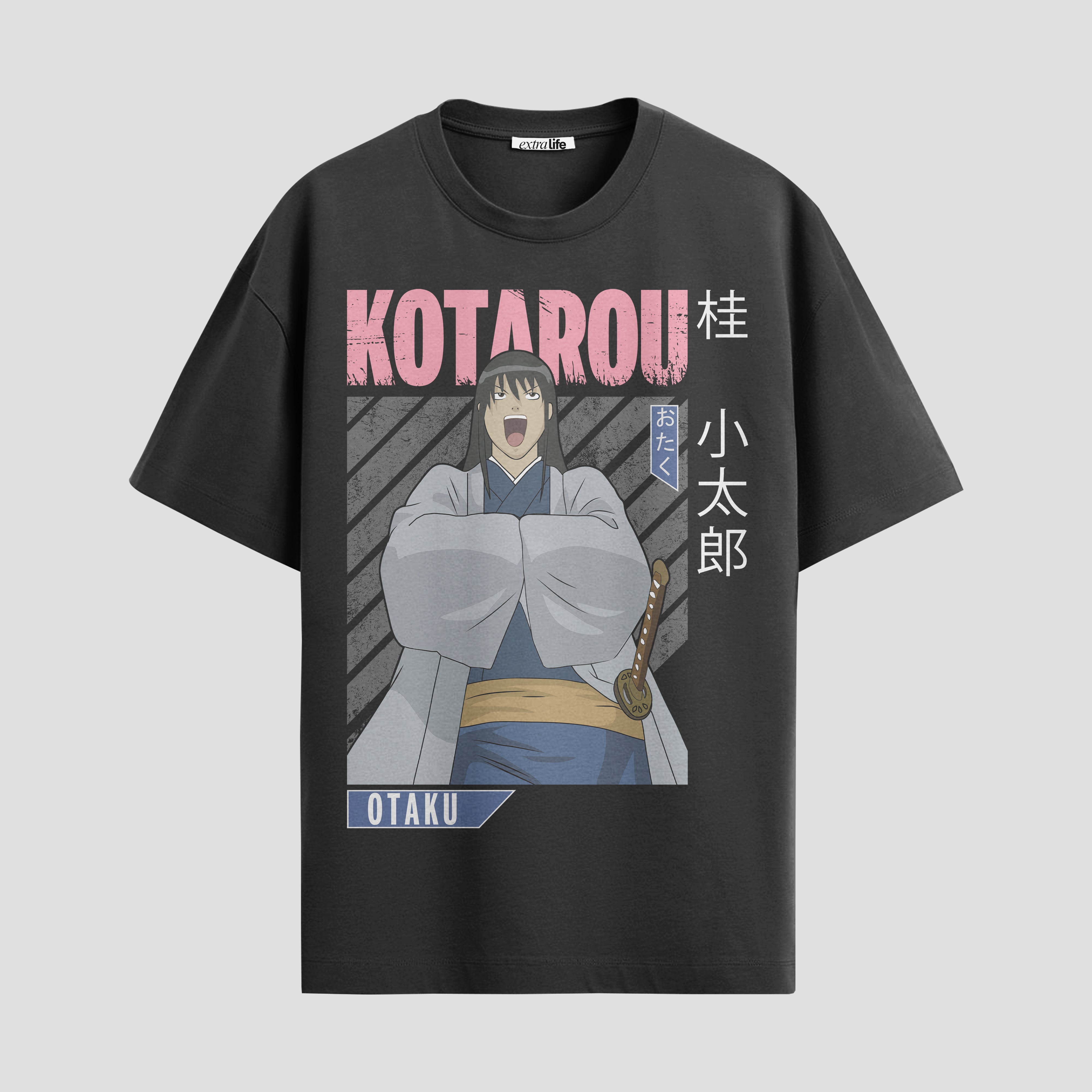 Playera urbana de anime y gaming ExtraLife MX, corte Standard Fit unisex ligero y transpirable en color Deep Black y Pure White, ropa de uso diario para gym y casual.
