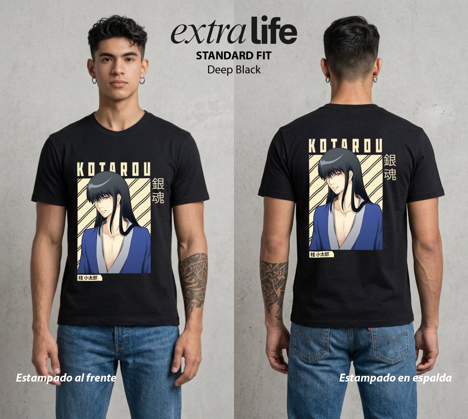 El Samurai sin Trabajo | Elizabeth del Poder #02127 - Playera Standard Fit | Deep Black - Foto en modelo