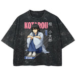 Playera streetwear premium de anime y gaming ExtraLife MX, corte boxy deluxe mineral wash heavyweight en color Acid Wash, moda urbana mexicana de culto.