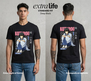 El Samurai sin Trabajo | El Noble del Joui #02129 - Playera Standard Fit | Deep Black - Foto en modelo