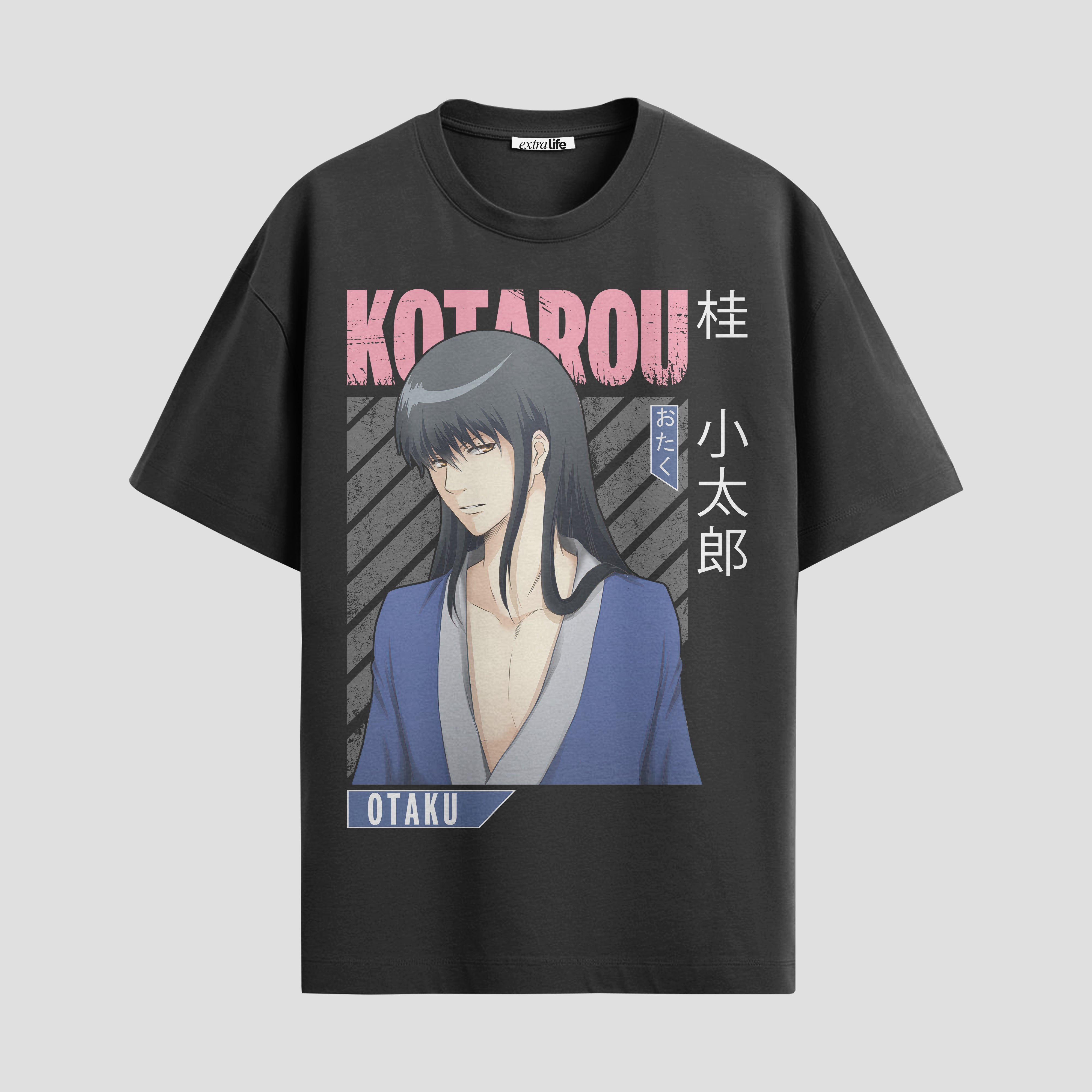 Playera urbana de anime y gaming ExtraLife MX, corte Standard Fit unisex ligero y transpirable en color Deep Black y Pure White, ropa de uso diario para gym y casual.