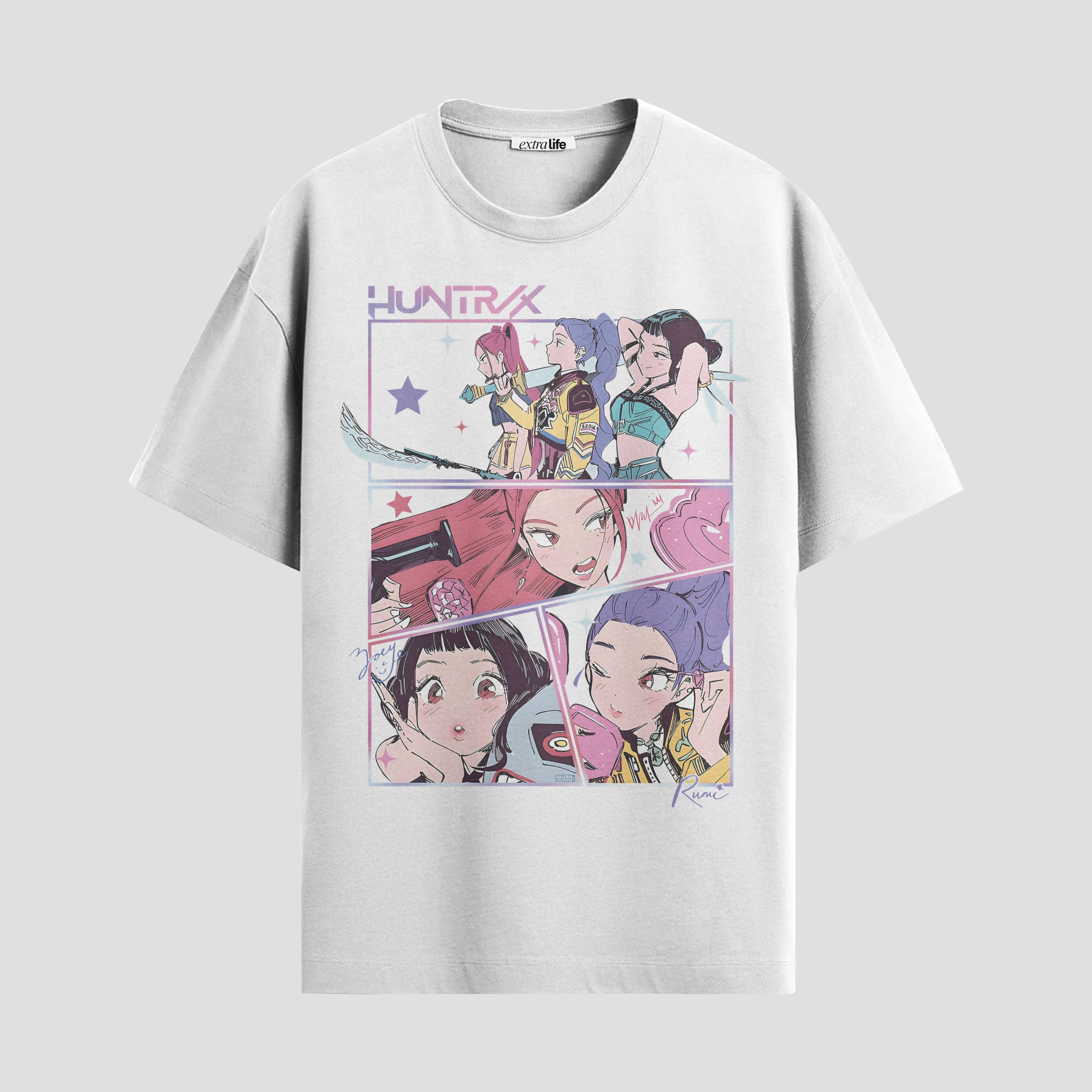 Playera urbana de anime y gaming ExtraLife MX, corte Standard Fit unisex ligero y transpirable en color Deep Black y Pure White, ropa de uso diario para gym y casual.