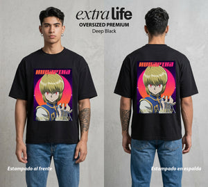 La Prueba del Cazador | El Ultimo del Clan #02136 - Playera Oversized Premium | Deep Black - Foto en modelo