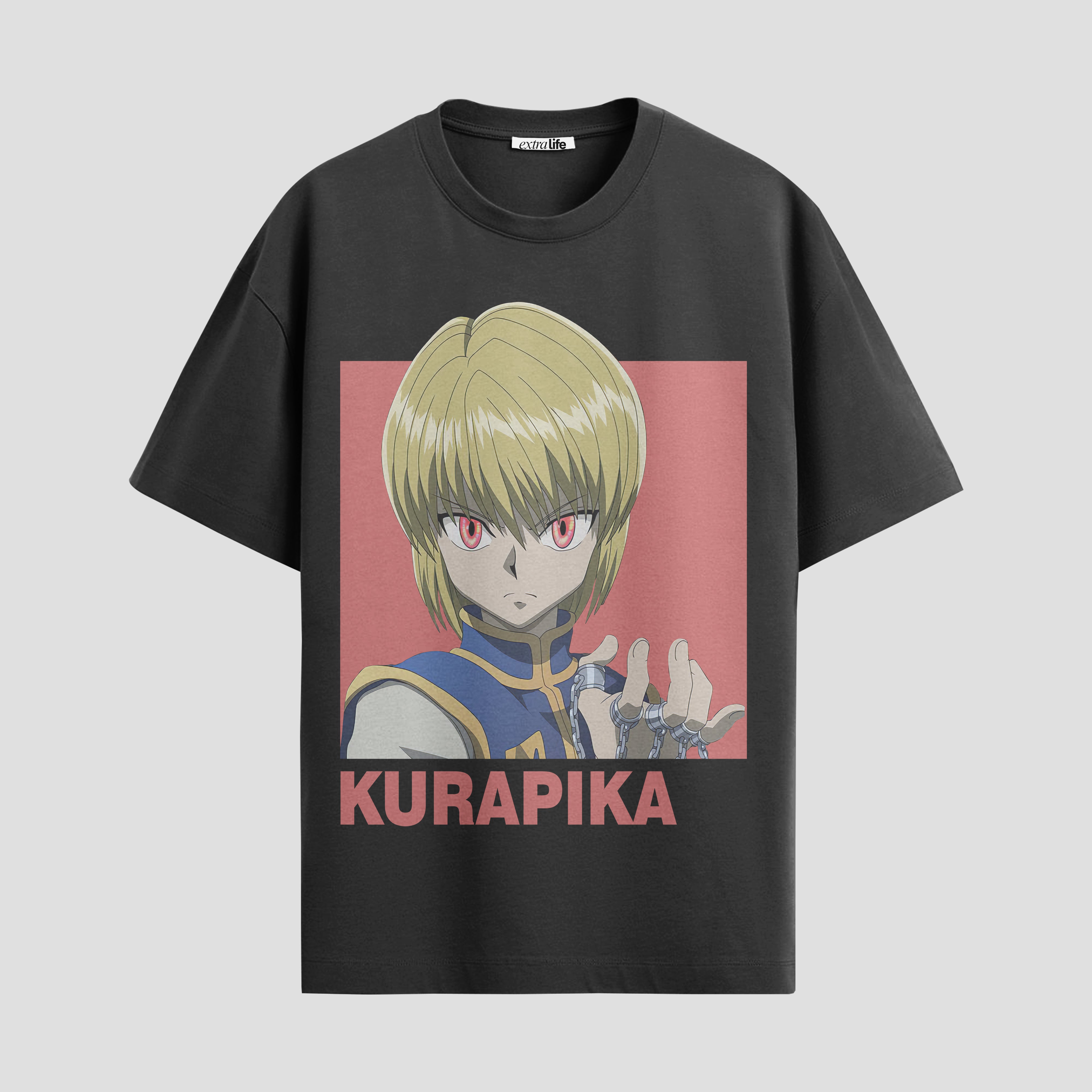 Playera urbana de anime y gaming ExtraLife MX, corte Standard Fit unisex ligero y transpirable en color Deep Black y Pure White, ropa de uso diario para gym y casual.