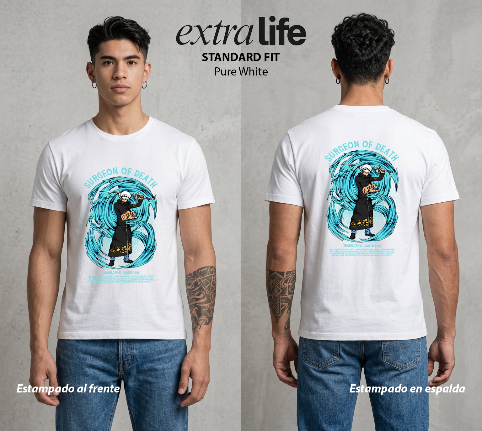 Mar de los Piratas | El Cirujano del Espacio #02145 - Playera Standard Fit | Pure White - Foto en modelo