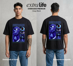 El Ojo del Rey | El Diseño del Rey #02146 - Playera Oversized Premium | Deep Black - Foto en modelo
