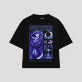 Playera streetwear premium de anime y gaming ExtraLife MX, corte oversized drop shoulder ligero y fresco en color Deep Black y Off-White, moda urbana mexicana de culto.