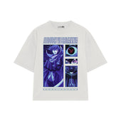 Playera streetwear premium de anime y gaming ExtraLife MX, corte oversized drop shoulder ligero y fresco en color Deep Black y Off-White, moda urbana mexicana de culto.