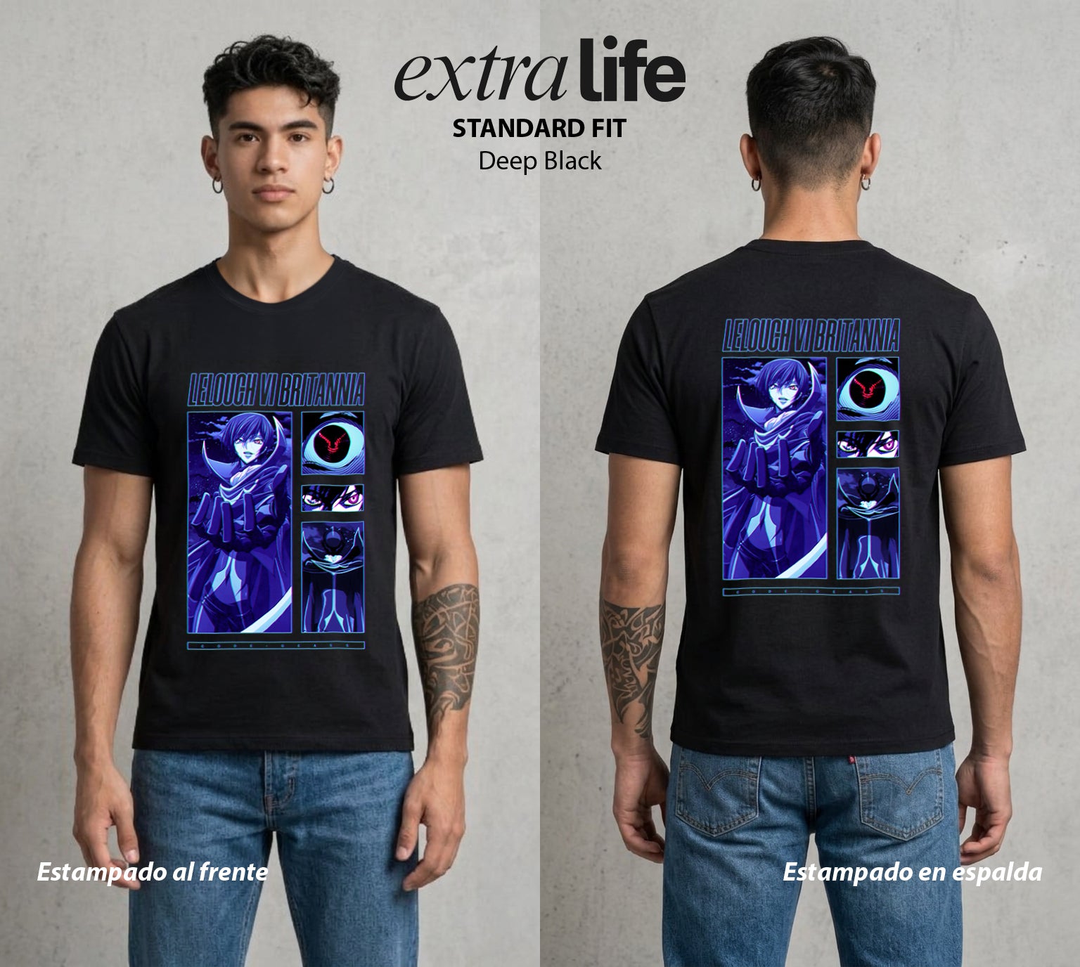 El Ojo del Rey | El Diseño del Rey #02146 - Playera Standard Fit | Deep Black - Foto en modelo