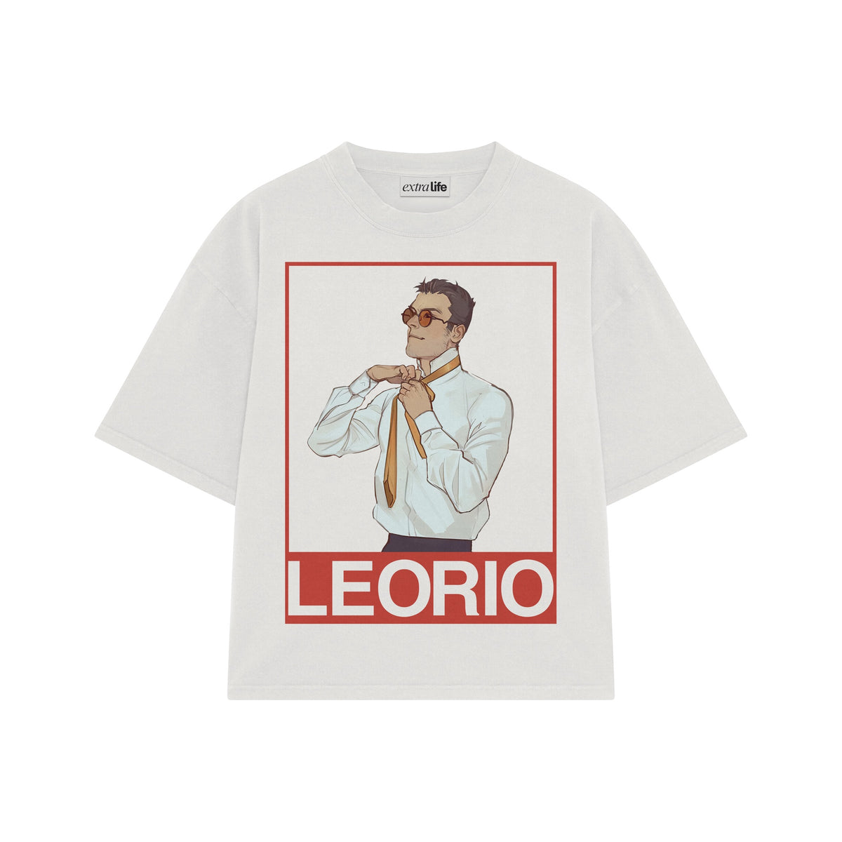 Playera streetwear premium de anime y gaming ExtraLife MX, corte oversized drop shoulder ligero y fresco en color Deep Black y Off-White, moda urbana mexicana de culto.