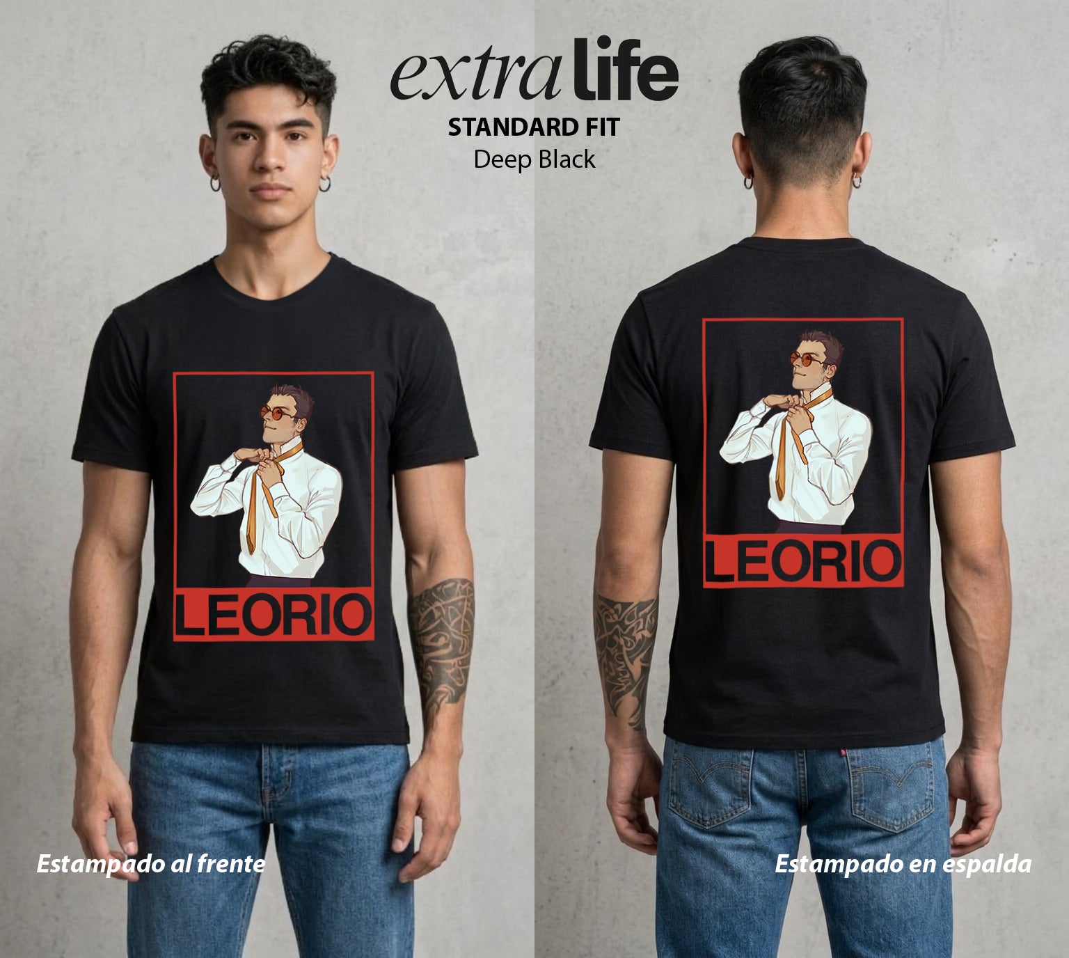 La Prueba del Cazador | El Doctor del Futuro #02148 - Playera Standard Fit | Deep Black - Foto en modelo