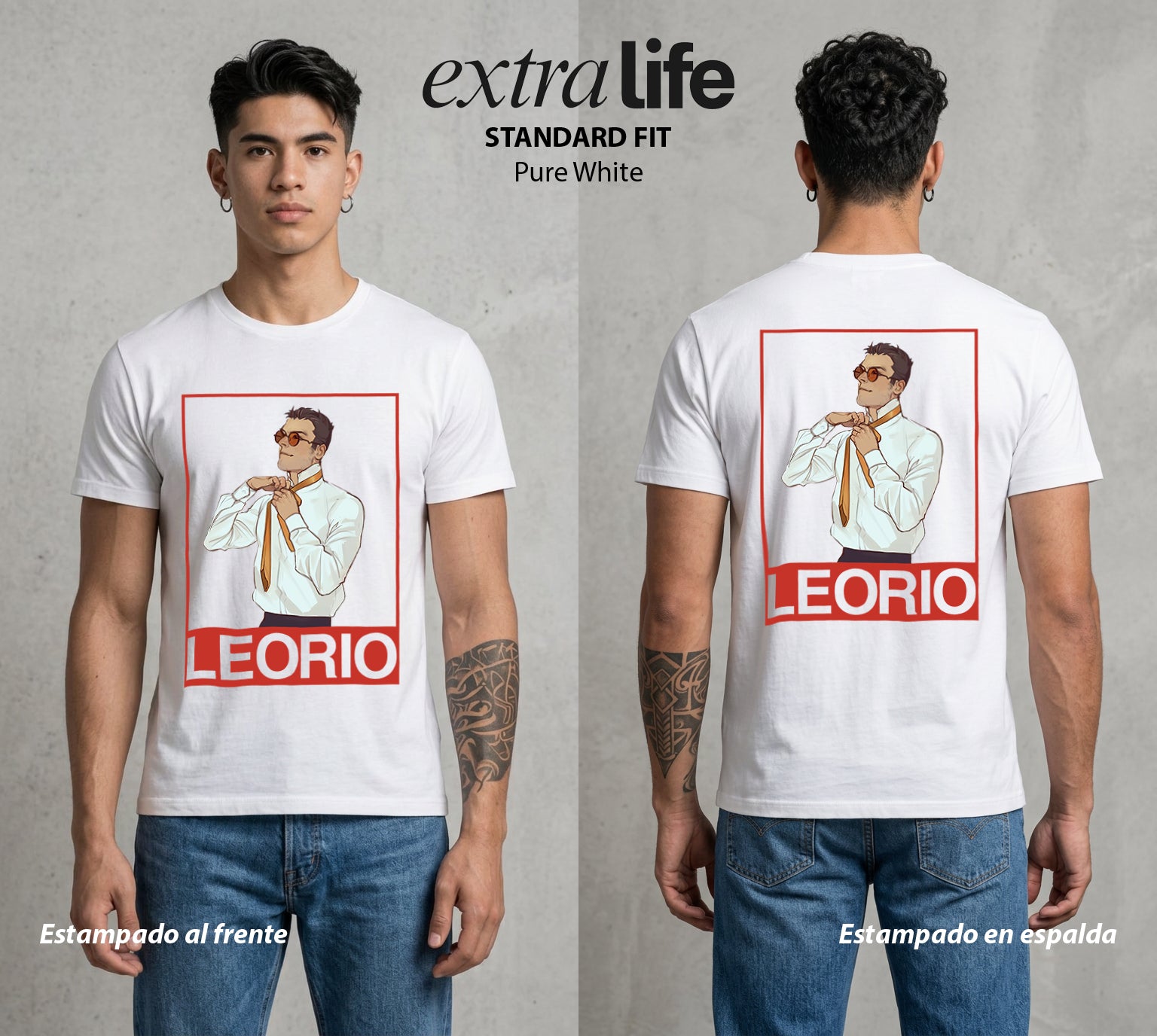 La Prueba del Cazador | El Doctor del Futuro #02148 - Playera Standard Fit | Pure White - Foto en modelo