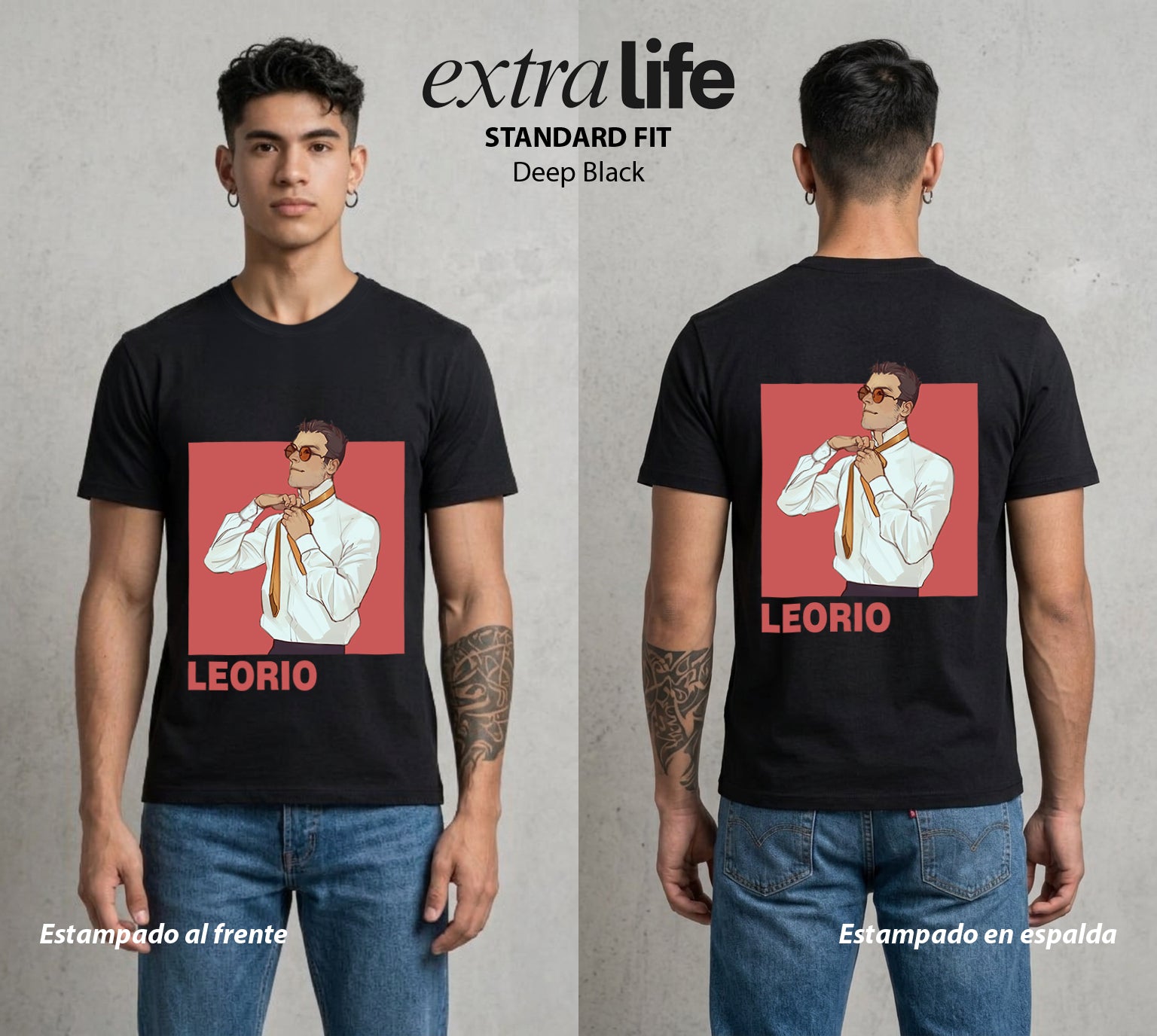 La Prueba del Cazador | El Doctor del Futuro #02152 - Playera Standard Fit | Deep Black - Foto en modelo