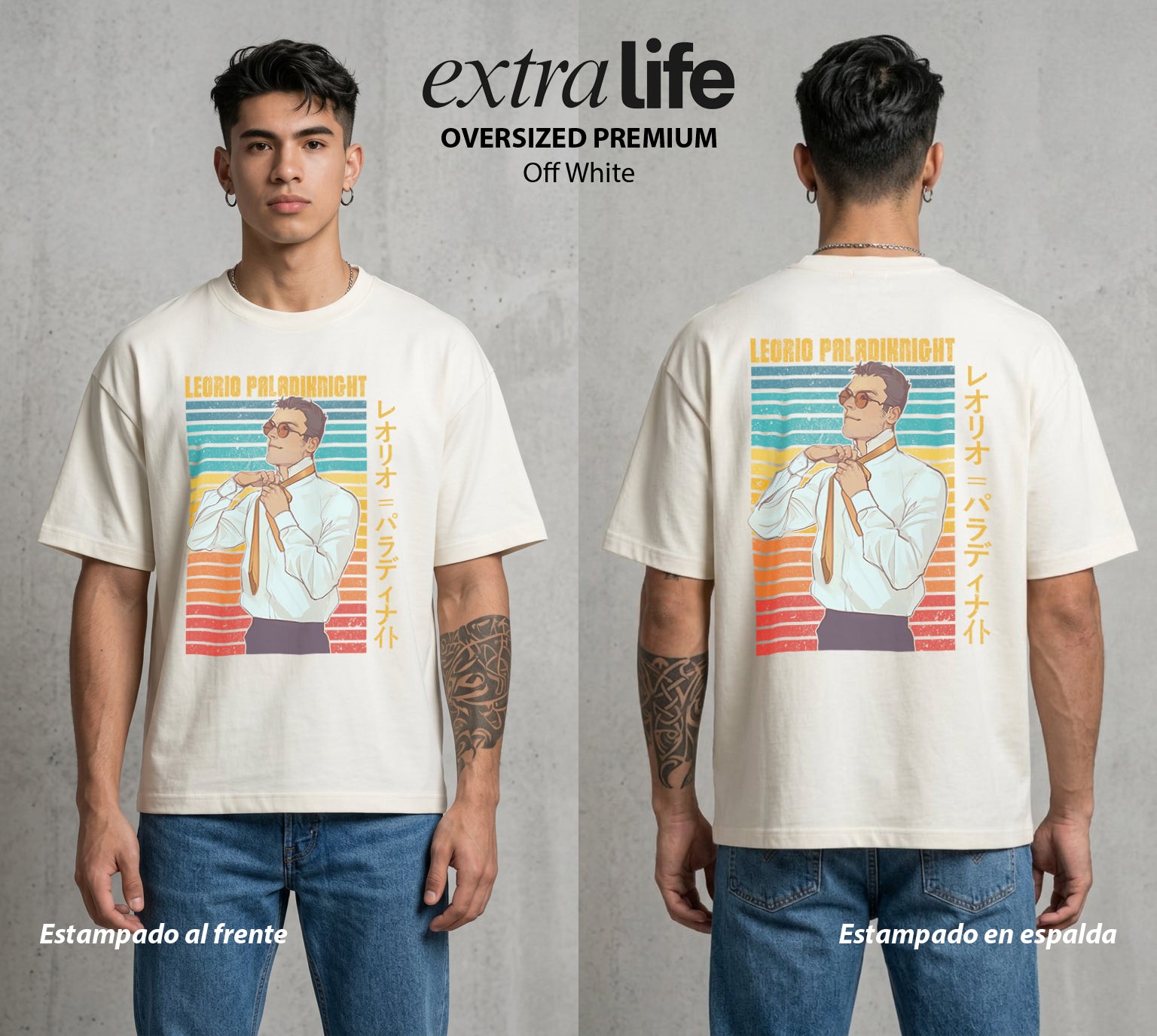 La Prueba del Cazador | La Promesa del Medico #02153 - Playera Oversized Premium | Off White - Foto en modelo