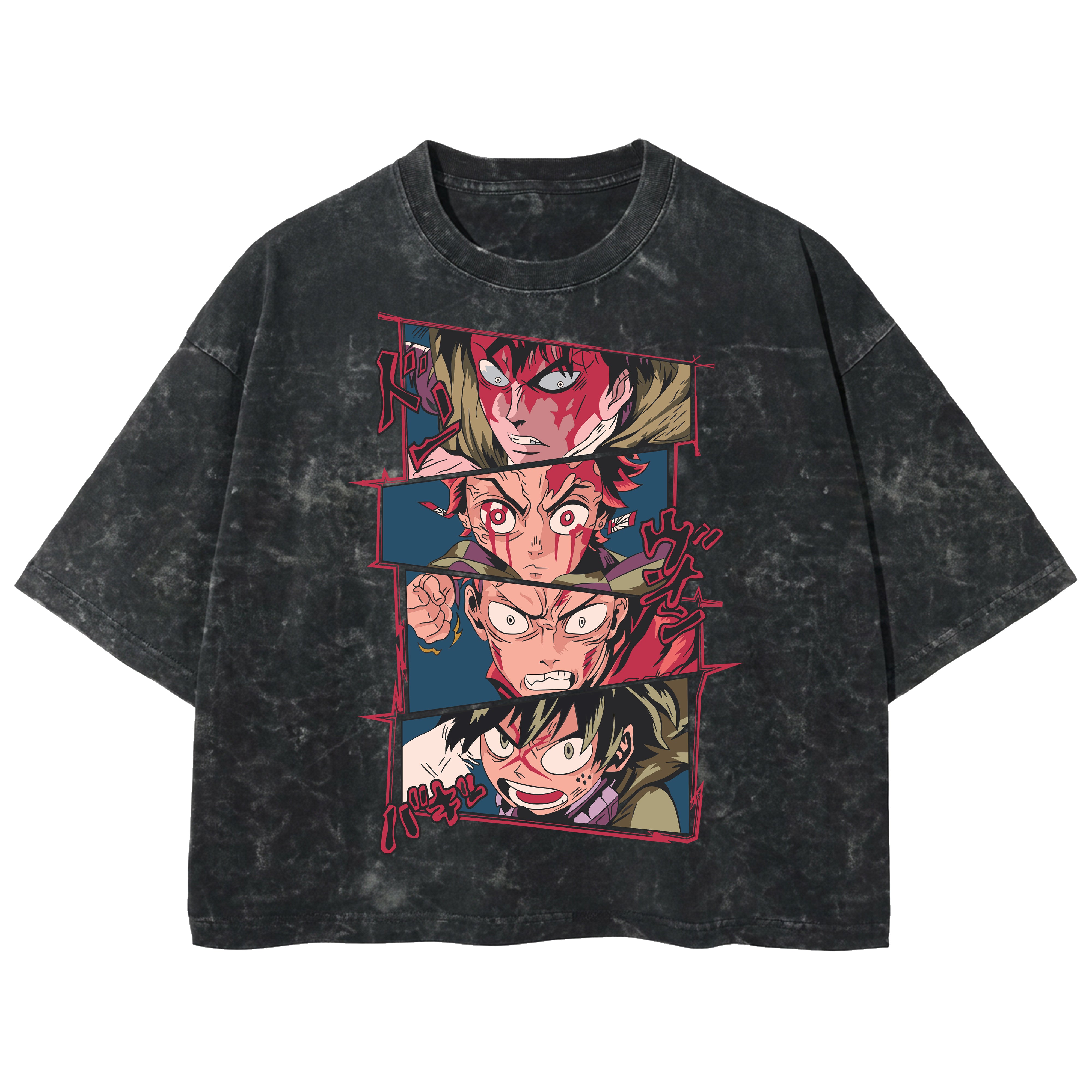 Playera streetwear premium de anime y gaming ExtraLife MX, corte boxy deluxe mineral wash heavyweight en color Acid Wash, moda urbana mexicana de culto.