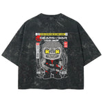 Playera streetwear premium de anime y gaming ExtraLife MX, corte boxy deluxe mineral wash heavyweight en color Acid Wash, moda urbana mexicana de culto.