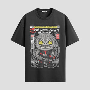 Playera urbana de anime y gaming ExtraLife MX, corte Standard Fit unisex ligero y transpirable en color Deep Black y Pure White, ropa de uso diario para gym y casual.