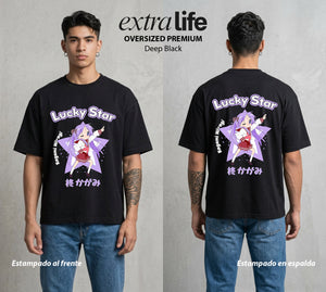 La Vida Otaku | La Tsundere del Estudio #02161 - Playera Oversized Premium | Deep Black - Foto en modelo