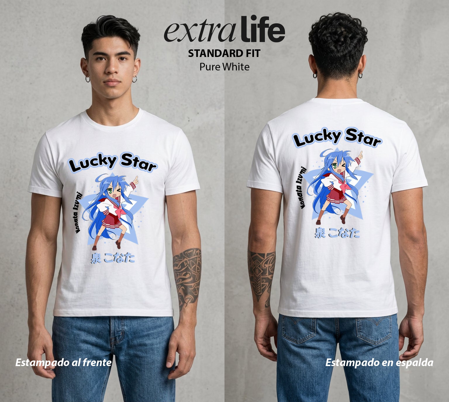 La Vida Otaku | El Conocimiento del Anime #02164 - Playera Standard Fit | Pure White - Foto en modelo