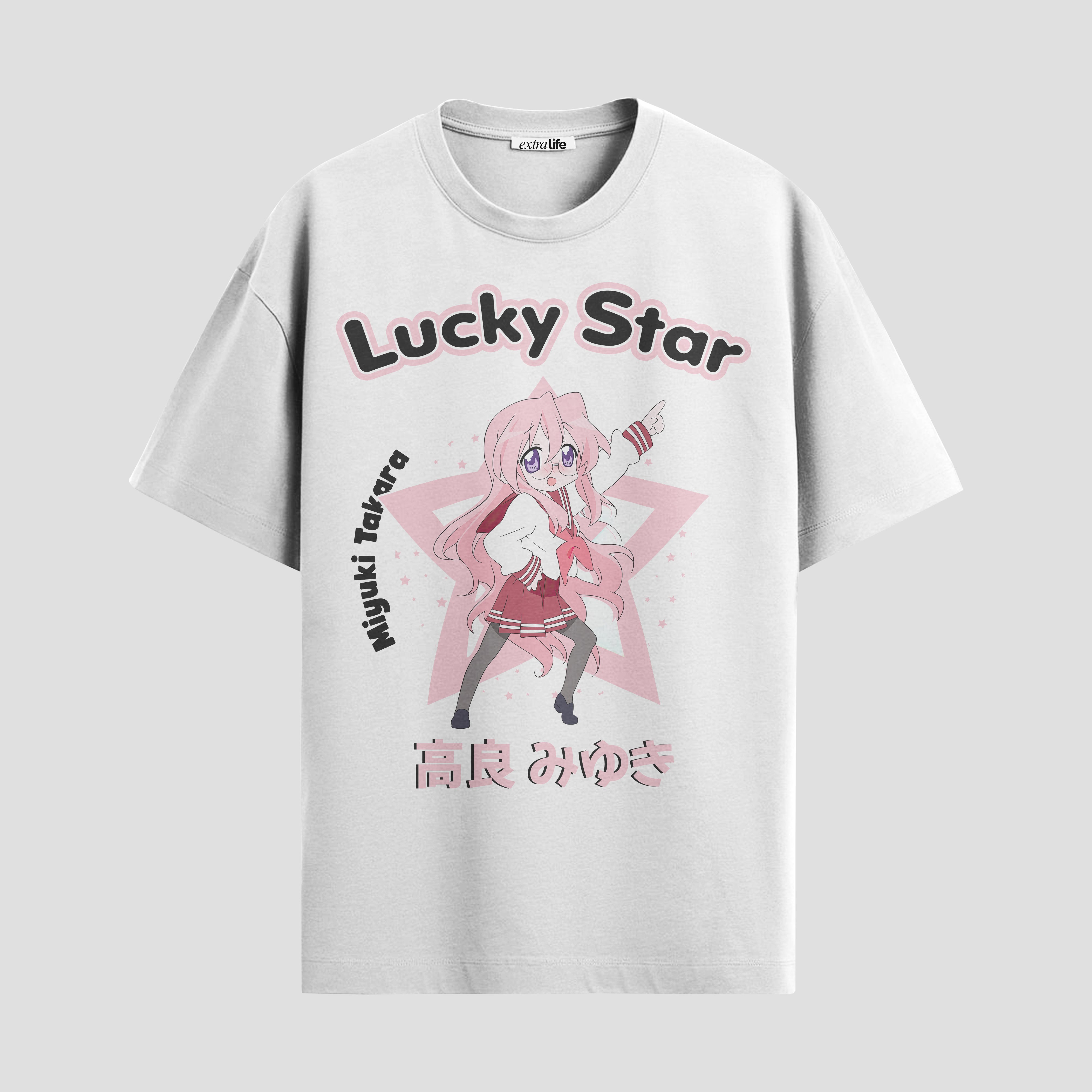 Playera urbana de anime y gaming ExtraLife MX, corte Standard Fit unisex ligero y transpirable en color Deep Black y Pure White, ropa de uso diario para gym y casual.
