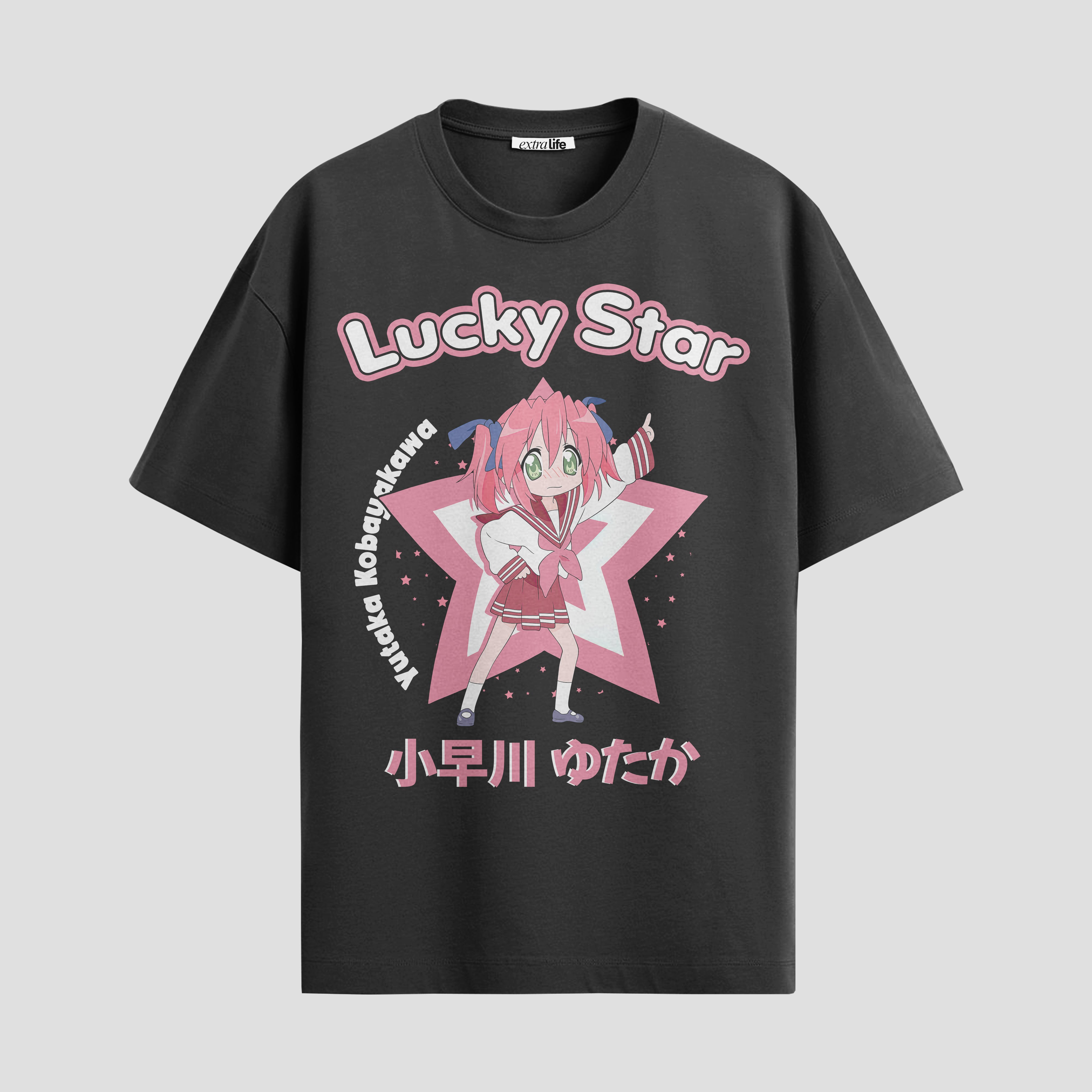 Playera urbana de anime y gaming ExtraLife MX, corte Standard Fit unisex ligero y transpirable en color Deep Black y Pure White, ropa de uso diario para gym y casual.