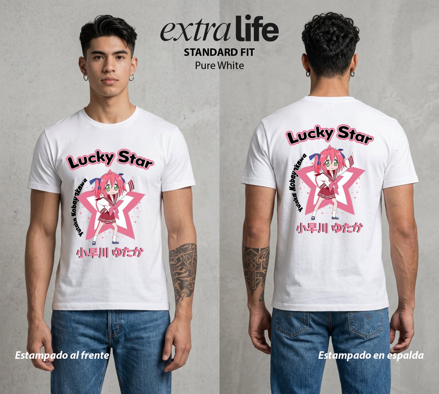 La Vida Otaku | La Delicada del Grupo #02174 - Playera Standard Fit | Pure White - Foto en modelo