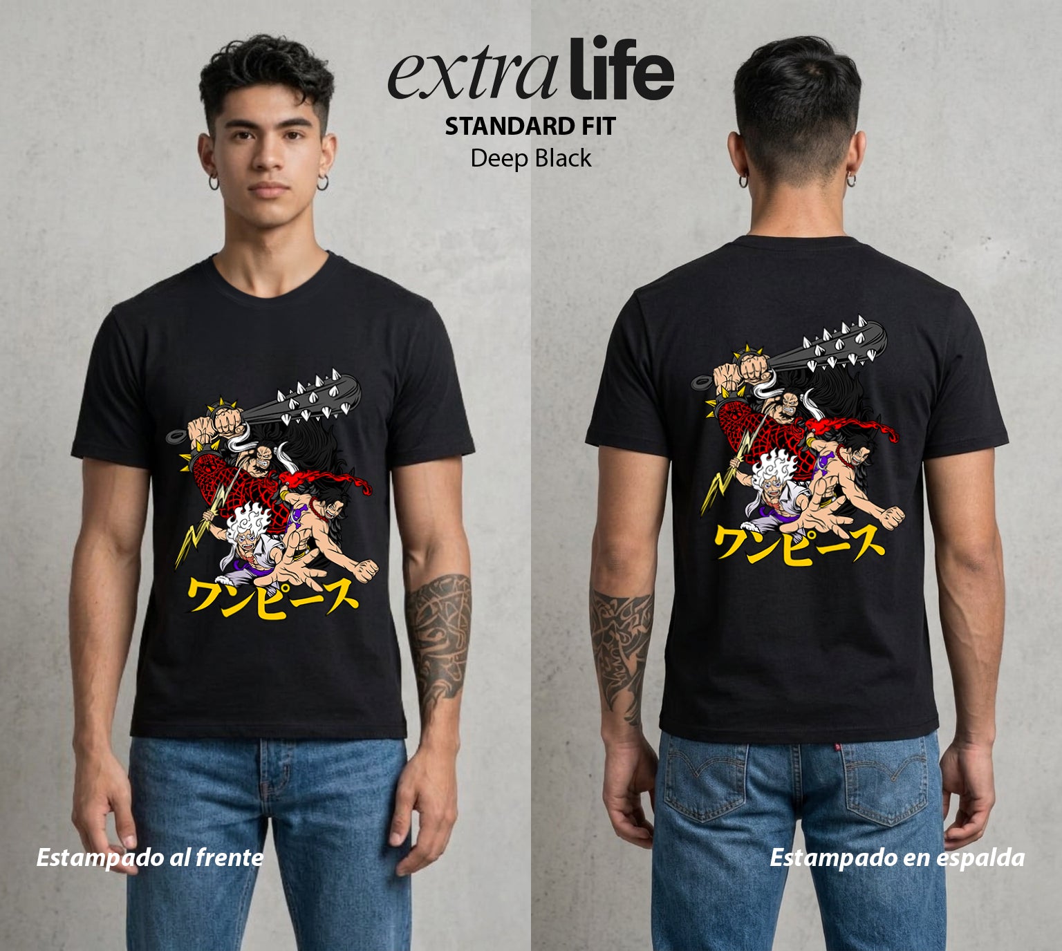 Mar de los Piratas | Capitan de Goma #02176 - Playera Standard Fit | Deep Black - Foto en modelo