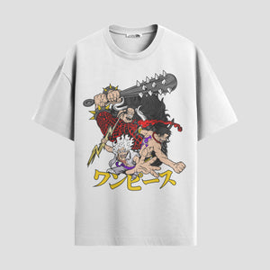 Playera urbana de anime y gaming ExtraLife MX, corte Standard Fit unisex ligero y transpirable en color Deep Black y Pure White, ropa de uso diario para gym y casual.