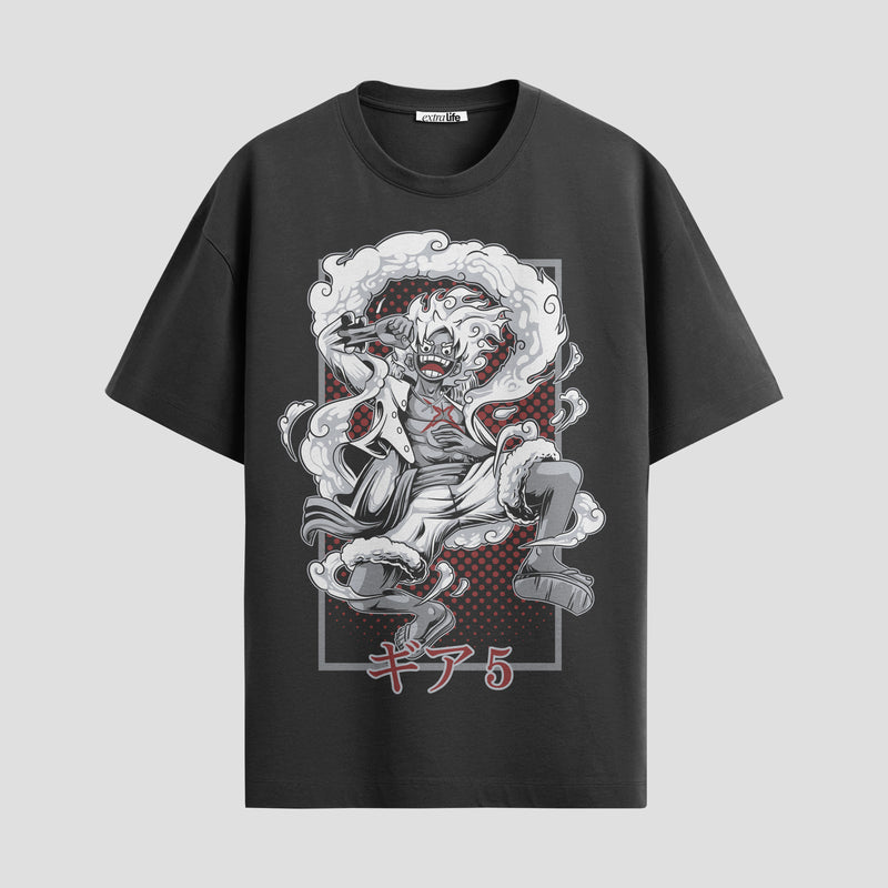 Playera urbana de anime y gaming ExtraLife MX, corte Standard Fit unisex ligero y transpirable en color Deep Black y Pure White, ropa de uso diario para gym y casual.