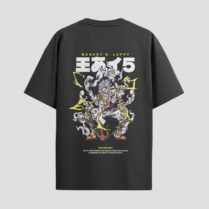 Playera urbana de anime y gaming ExtraLife MX, corte Standard Fit unisex ligero y transpirable en color Deep Black y Pure White, ropa de uso diario para gym y casual.