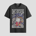 Playera urbana de anime y gaming ExtraLife MX, corte Standard Fit unisex ligero y transpirable en color Deep Black y Pure White, ropa de uso diario para gym y casual.