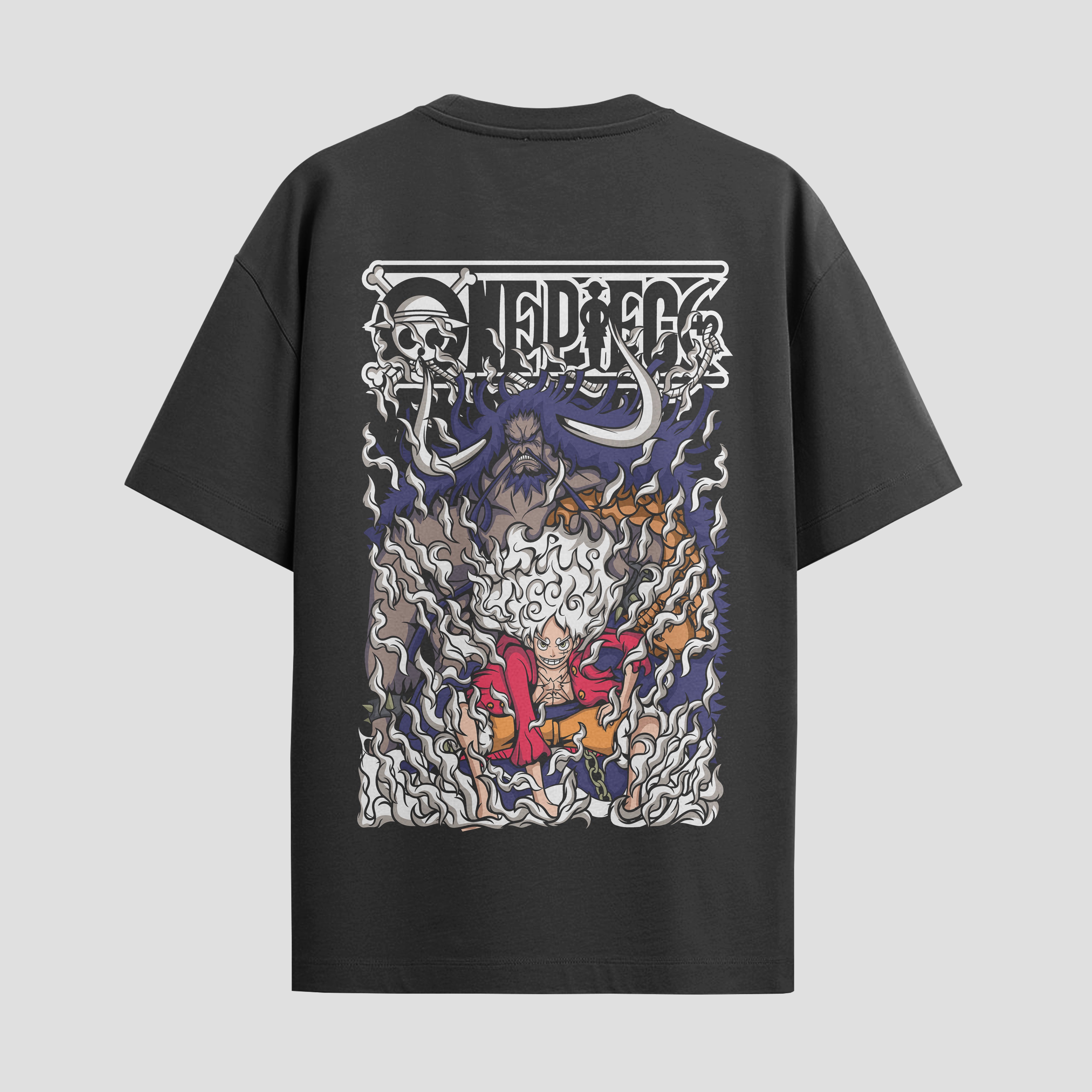 Playera urbana de anime y gaming ExtraLife MX, corte Standard Fit unisex ligero y transpirable en color Deep Black y Pure White, ropa de uso diario para gym y casual.