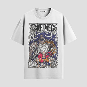 Playera urbana de anime y gaming ExtraLife MX, corte Standard Fit unisex ligero y transpirable en color Deep Black y Pure White, ropa de uso diario para gym y casual.