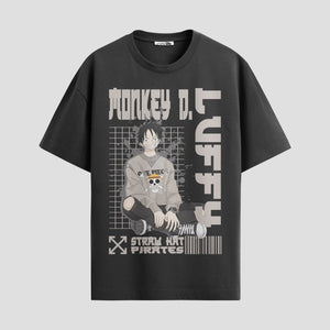 Playera urbana de anime y gaming ExtraLife MX, corte Standard Fit unisex ligero y transpirable en color Deep Black y Pure White, ropa de uso diario para gym y casual.