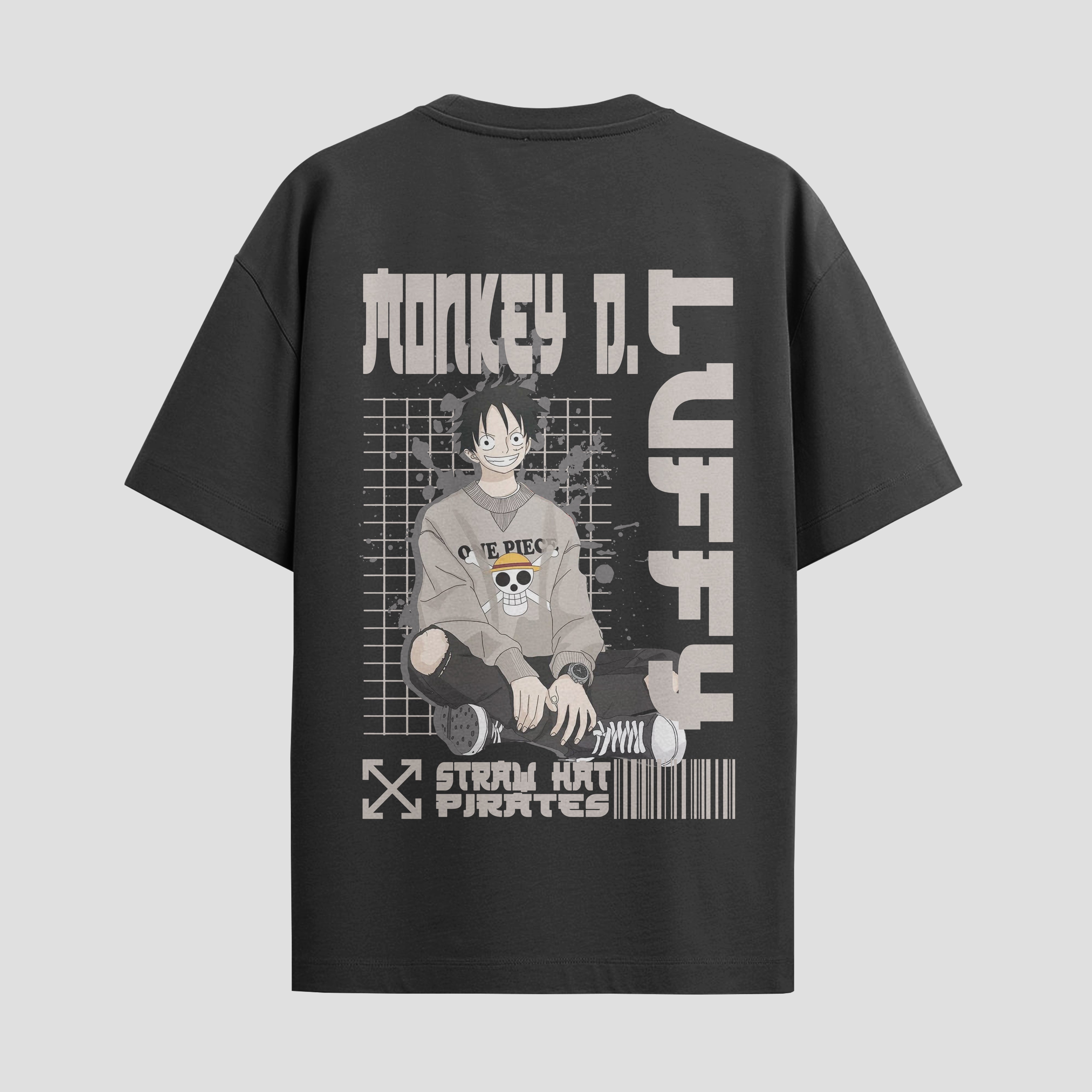 Playera urbana de anime y gaming ExtraLife MX, corte Standard Fit unisex ligero y transpirable en color Deep Black y Pure White, ropa de uso diario para gym y casual.