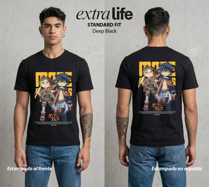 El Abismo sin Fondo | El Robot del Abismo #02187 - Playera Standard Fit | Deep Black - Foto en modelo