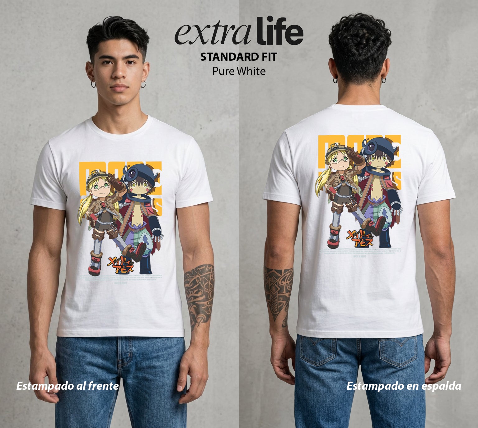El Abismo sin Fondo | El Robot del Abismo #02187 - Playera Standard Fit | Pure White - Foto en modelo