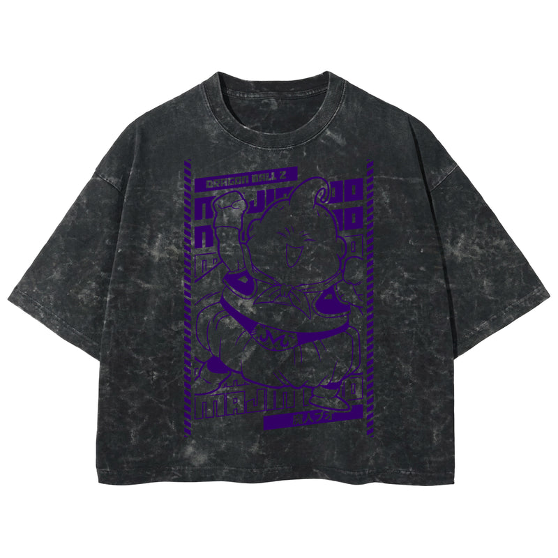 Playera streetwear premium de anime y gaming ExtraLife MX, corte boxy deluxe mineral wash heavyweight en color Acid Wash, moda urbana mexicana de culto.