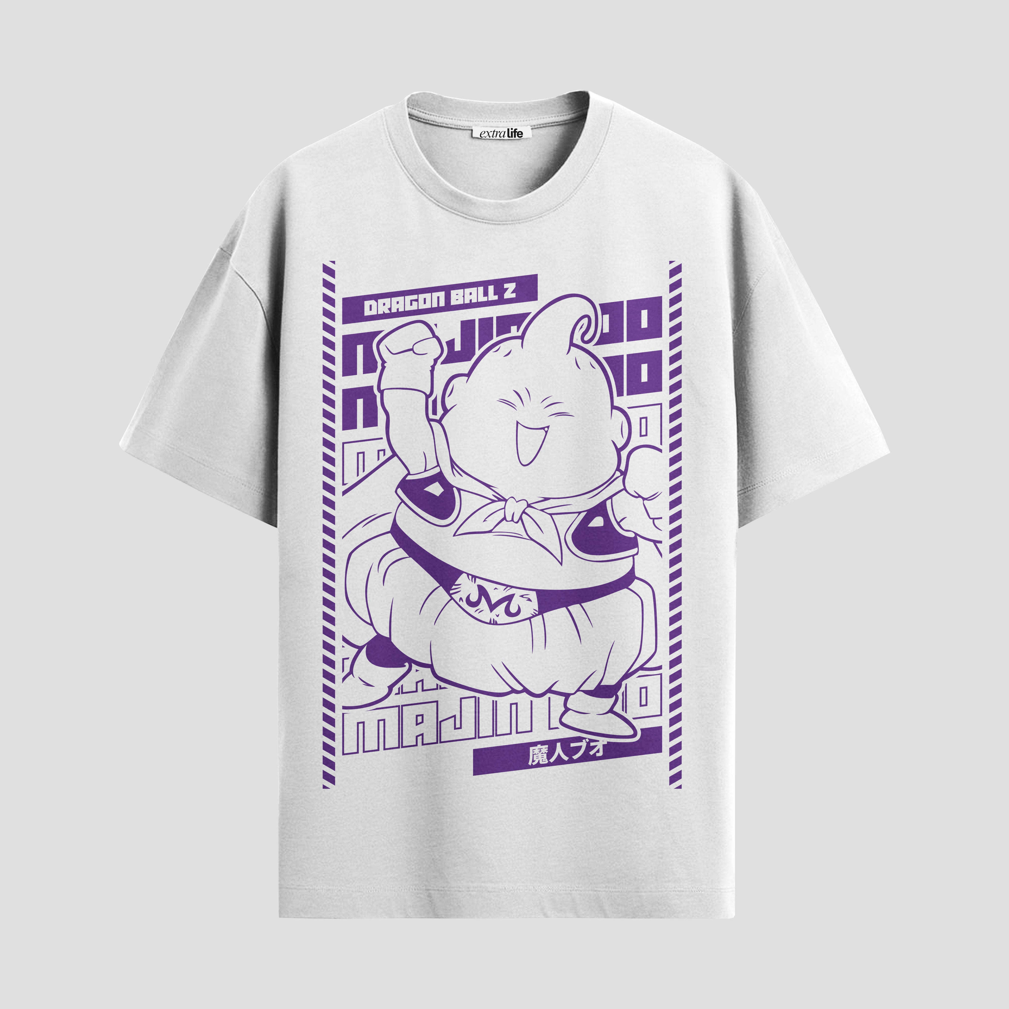 Playera urbana de anime y gaming ExtraLife MX, corte Standard Fit unisex ligero y transpirable en color Deep Black y Pure White, ropa de uso diario para gym y casual.