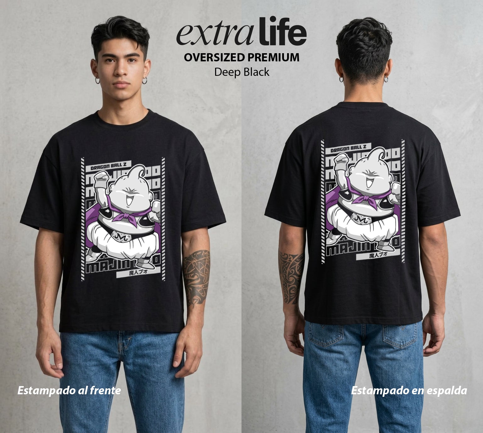 El Poder de las Esferas | Dulce y Destructivo #02190 - Playera Oversized Premium | Deep Black - Foto en modelo
