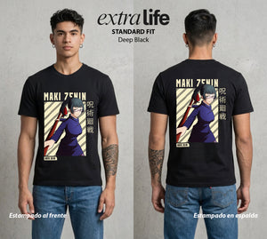 El Arte de las Maldiciones | La Guerrera sin Tecnica #02192 - Playera Standard Fit | Deep Black - Foto en modelo